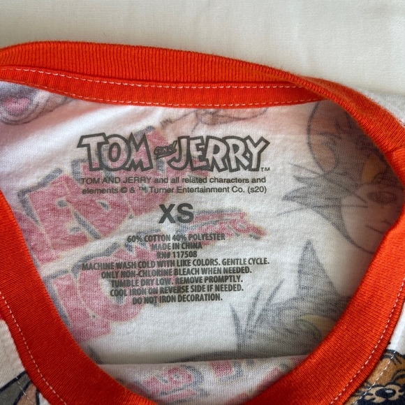 Tom and Jerry cropped Tshirt Women Sz XS pre owned - Picture 5 of 5